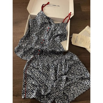 雲朵棉睡衣 女夏季菱格吊帶套裝 高級感網紅風家居服 可外穿睡衣 吊帶 短褲 睡衣 居家服 夏季女裝