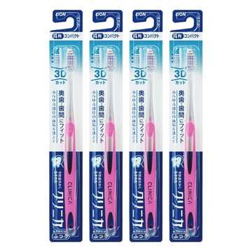 LION 獅王 固齒佳 3D極淨牙刷 一般中毛 小頭2.1x1cm  1入  4支