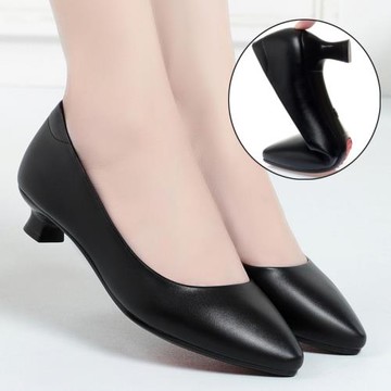 職業高跟鞋女黑色正裝皮鞋禮儀單鞋空乘空姐工作鞋不累腳面試女鞋