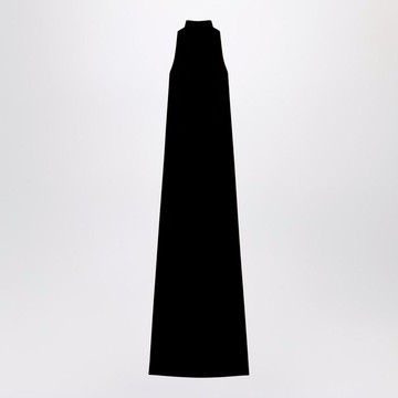 Max Mara Black Satin Velvet Long Dress