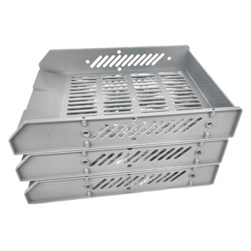 LONG HO 龍和文具 公文架 DR 423-GY 340*260*235mm HPS塑膠  灰色  3層