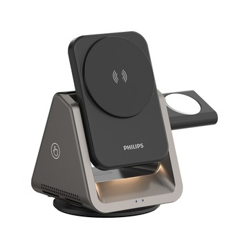 PHILIPS 黑金剛磁吸三合一磁吸充電座※限量送磁吸充電線※