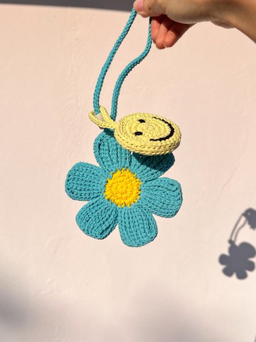 相依相伴 夏日花朵與笑臉 包包掛飾