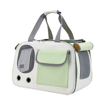 Mass 生活好物 摺疊透氣寵物外出包 淺綠色 輕巧方便攜帶  1個