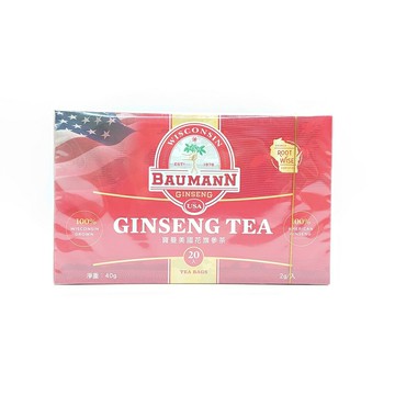 【詠晴中西藥局】寶曼美國花旗蔘茶2gx20包/盒 粉光蔘茶/粉光參茶/西洋蔘茶/西洋参茶