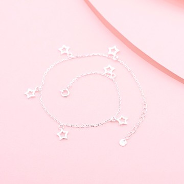 星星925純銀網紅銀飾仙氣森系腳鏈女ins不掉色年新款潮高級感