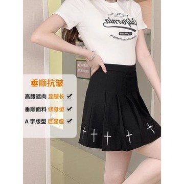 新高爾夫女服裝春秋百褶裙女夏顯瘦高腰短裙松緊腰半身裙網球裙子