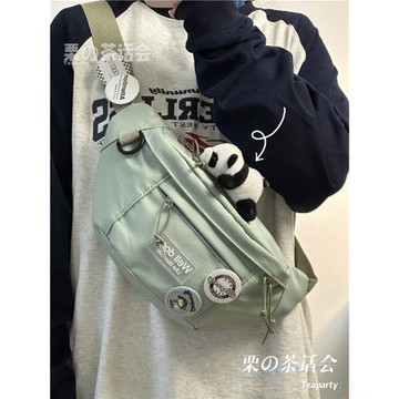 日系原宿ins風工裝胸包女ulzzang百搭運動休閑斜挎包騎行腰包潮男