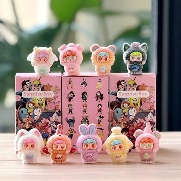 E哥❤現貨創意可愛植絨擺件公仔鬼鬼祟祟驚喜盲盒兒童diy手辦萌粒裝飾品預售