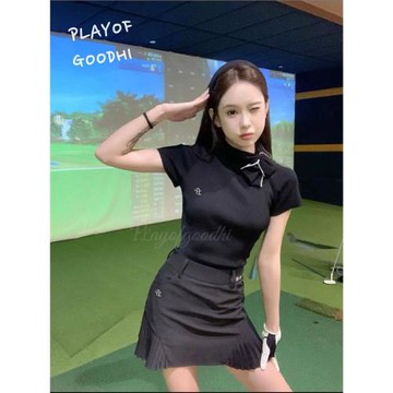 (免運)高爾夫服裝女韓版高爾夫短袖女顯瘦彈力golf短袖女套裝女高爾夫裙