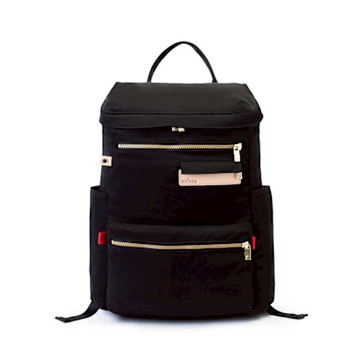 【satana】Soldier 軍風個性大開口後背包-亮黑色-SOS1771-711