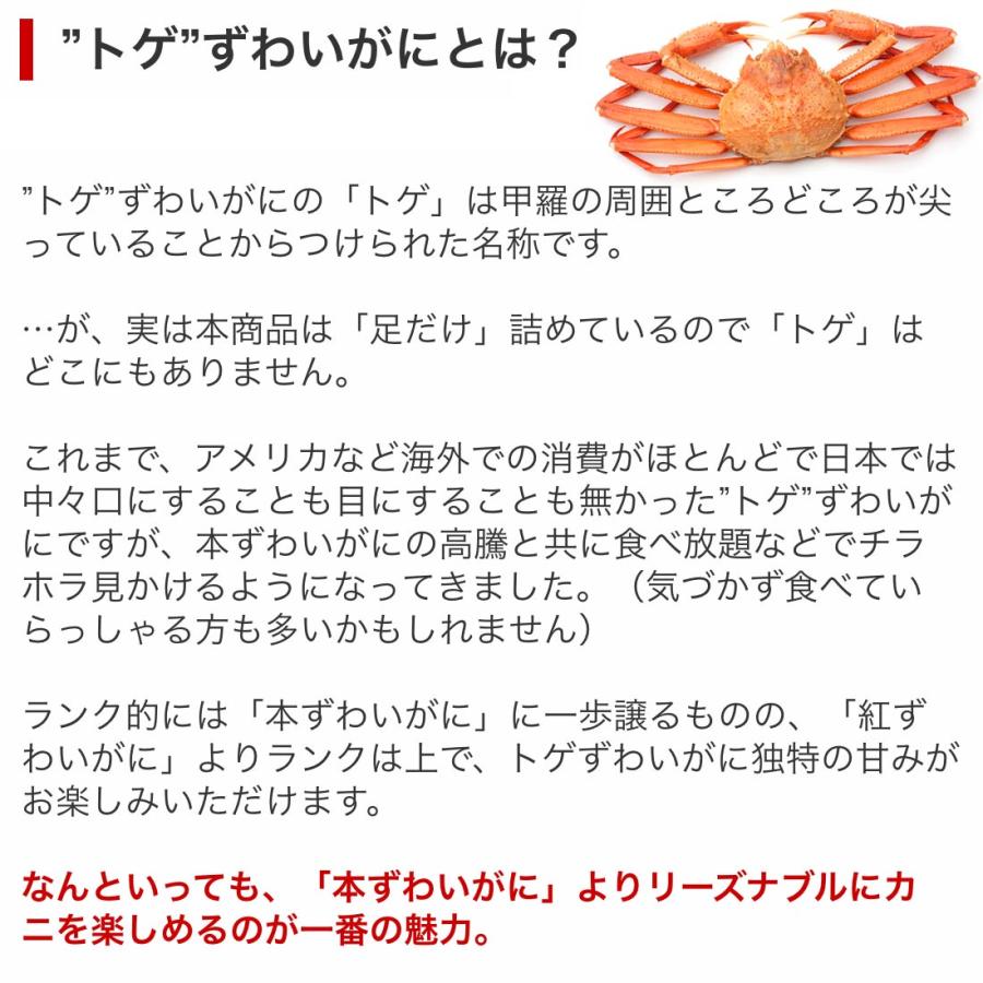 ＼年末予約可／ カニ かに 蟹 コスパ抜群！ 訳あり トゲずわいがに 2kg ※折れ足等が含まれます ズワイ ずわい 送料無料