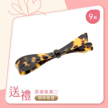 FRANCE LUXE 緞帶蝴蝶結造型髮夾〈琥珀色〉