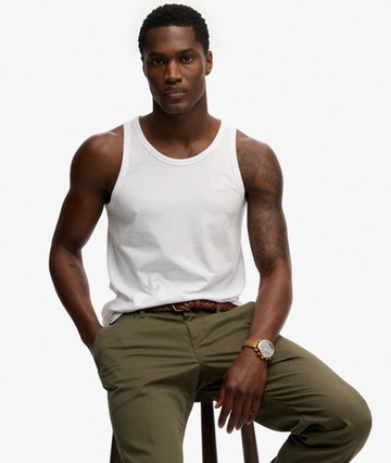 Superdry Men's Unbrushed Essential Logo Vest White Size: L