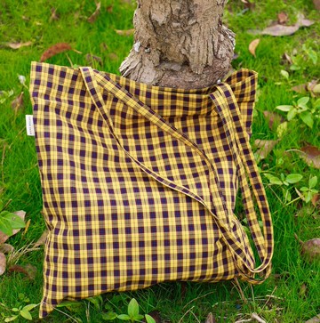 【小蜜蜂】森系復古文青/撞色單肩斜挎布包