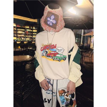 Gallery dept美式潮牌印花短袖Vintage夏季寬松復古做舊高街T恤男