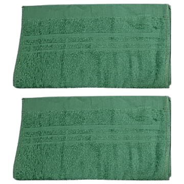 LIFE 來福牌 HS0524緞條素色毛巾 34 x 79cm 湖綠色 2入