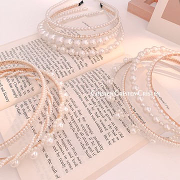 4個裝~復古少女簡約百搭珍珠發箍頭箍壓發發卡淑女氣質韓國發飾女