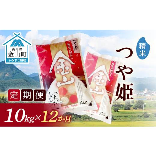 ふるさと納税 山形県 金山町 《定期便》金山産米「つや姫」10kg×12ヶ月 計120kg 12ヶ月 米 お米 白米 ご飯 精米 ブランド米 つや姫 送料無料 東北 山…