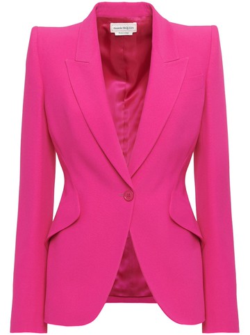 Alexander McQueen - tailored single-breasted blazer - women - Acetate/Viscose - 44 - Pink