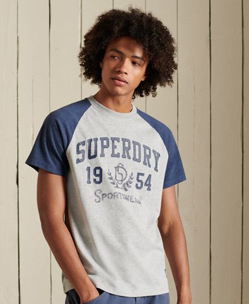 Superdry Men's Men's Track & Field Raglan T-Shirt Mid Weight Grey / Grey Marl - Size: XL
