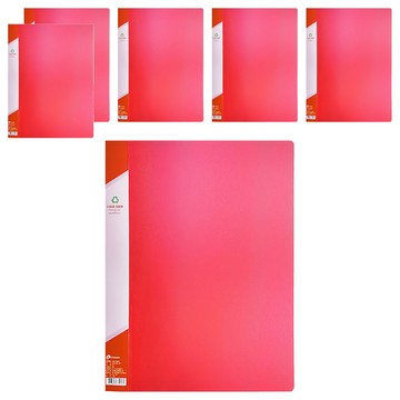 SUANDER 雙德文具 PP主色板資料簿 B4  紅色  6本