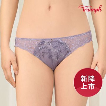 黛安芬-聚光璀璨系列 低腰三角內褲 M-EL 灰紫