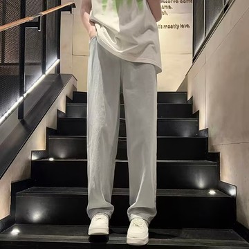 韓國製 深藍牛仔老爺褲 直筒寬褲 牛仔褲 闊腿褲 長褲 淺藍色 男生 女生休閒長褲『癮品流行』