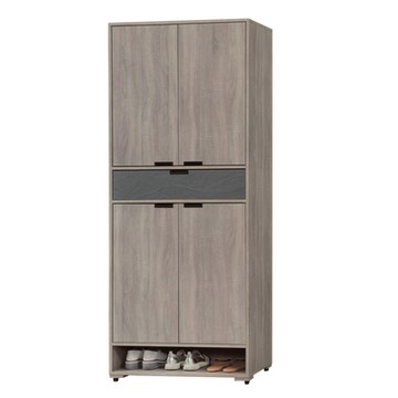 文創集 卡克斯2.7尺四門單抽高玄關鞋櫃-81x40x205cm免組