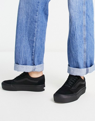 Vans Old Skool black Platform trainers in black