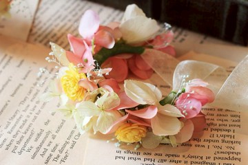 手腕花【乾燥花與仿真花系列】太陽玫瑰(黃)