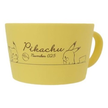 小禮堂 寶可夢 皮卡丘 樹脂寬底湯杯 390ml (黃線條款)