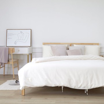 有機棉床包-原棉米白