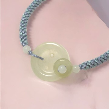 【願‧平安】冰種翡翠鈕扣編織手鍊 | 天然緬甸A貨翡翠 | 送禮