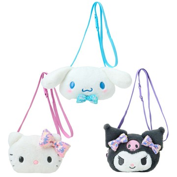 真愛日本 凱蒂貓 kitty 大耳狗 庫洛米 亮片 造型斜背小包 造型零錢包 斜背零錢包 斜背小包 KD72