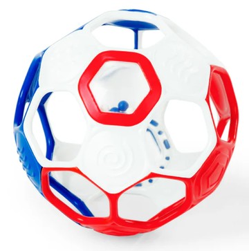 美國Kids II - O'ball沙沙洞動紅白藍足球