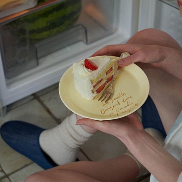 韓國 HÔTEL827 復古新樂園 圓形餐盤（19cm）檸檬雪貝