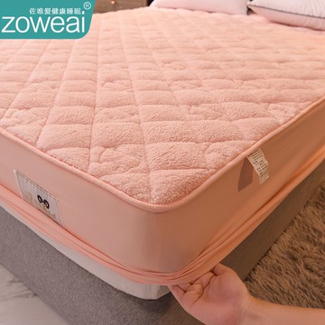 羊羔絨夾棉床笠單件床罩加厚床套罩全包床墊套珊瑚牛奶絨加絨冬季