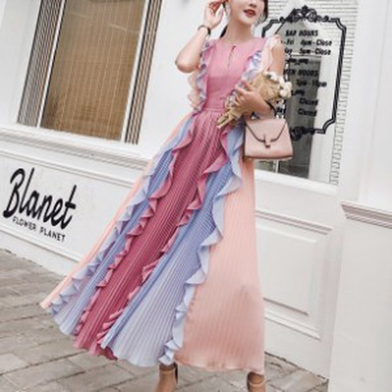 グラデーション フリル ワンピース オシャレ かわいい デート 春 夏 人気 通販 Lineポイント最大1 0 Get Lineショッピング