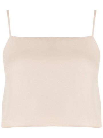 LUIZA BOTTO - square-neck tie-fastening top - women - Polyester - G - Neutrals