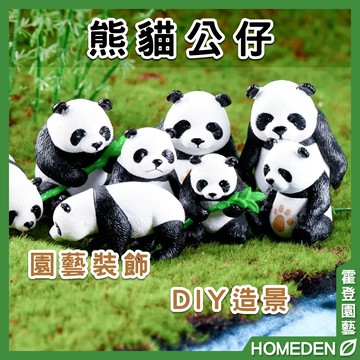 【隔日到貨】熊貓公仔 4款 微景觀 園藝裝飾 療育公仔 DIY造景 盆景 園藝用品【HOMEDEN霍登園藝】