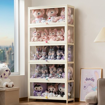 免運 公司貨 附發票 公仔展示櫃 娃娃 公仔收納櫃 客廳收納櫃五層/四層/三層高櫃 透明壓克力防塵毛絨玩具收納盒 迪士尼玩偶手辦泡泡瑪特展示櫃特惠/快速出貨B0830