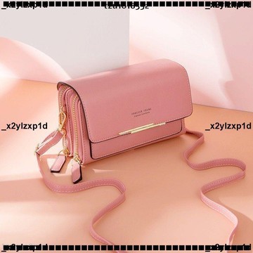 大促銷六 女式 3 層多功能錢包拉鍊斜挎包方形包布紋迷你包帶扭鎖