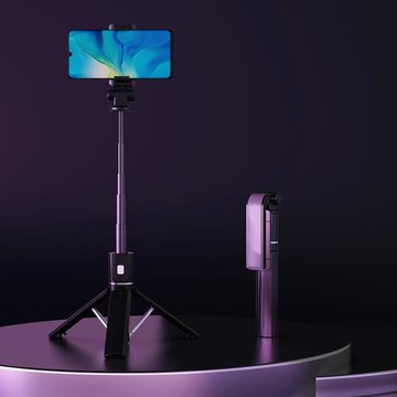 A08藍牙自拍桿手機支架橫拍豎拍新品三腳架手機自拍桿360度旋轉