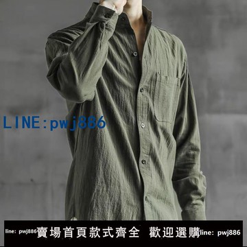 【物美價廉】純色長袖襯衫男春秋季薄款休閑亞麻寸衣夏季防曬棉麻襯衣男士外套