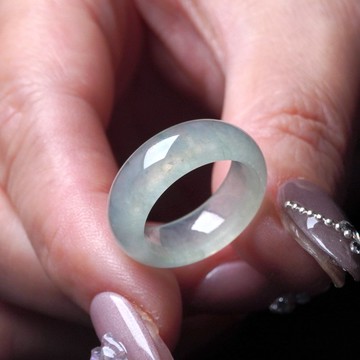 冰種翡翠戒指戒圈 | 國際10圍 | 天然緬甸玉翡翠A貨 | 送禮