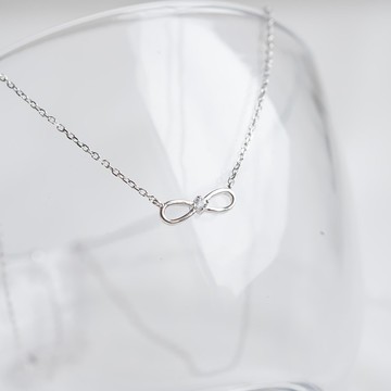 藍托帕石925純銀無限設計項鍊