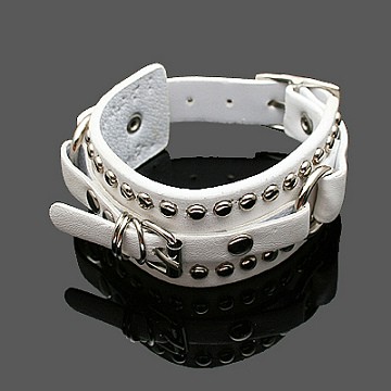 【Charme】時尚 帥氣造型扣頭 手環 白色