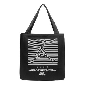 Air Jordan Unisex Polyester Logo Printing Zipper High Capacity Single-Shoulder Bag Black
