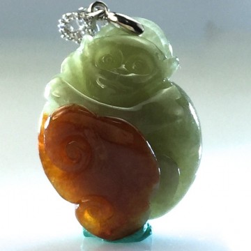 【森茂珠寶】緬甸天然翡翠A貨 福在眼前墜子 F1823